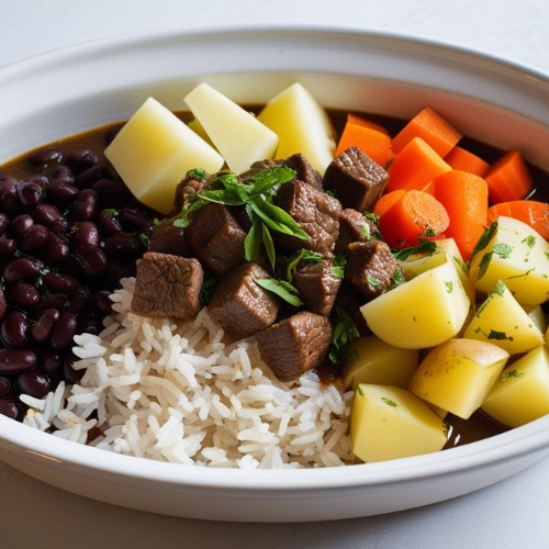 Arroz, Feijão com Carne de Panela com Batata e Cenoura 500g