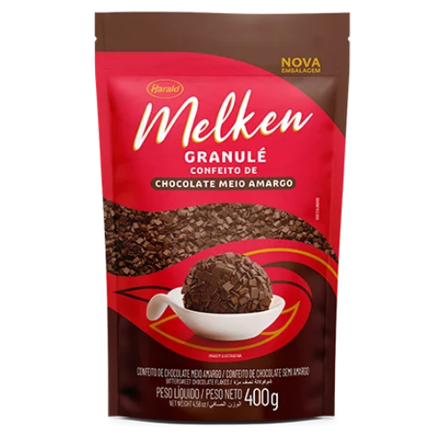 Vermicelli de Chocolate Ao Leite Meio Amargo Melken 400g