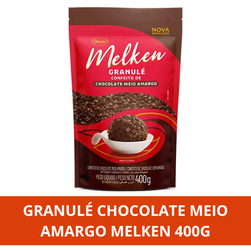 Granulé de Chocolate Meio Amargo Melken 400g