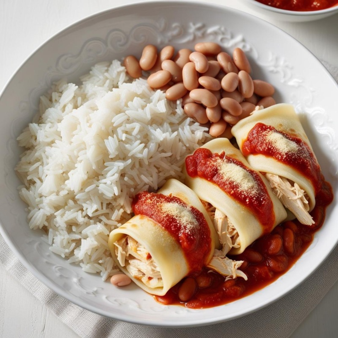 Arroz, Feijão com Panqueca de Frango Cremoso 450g